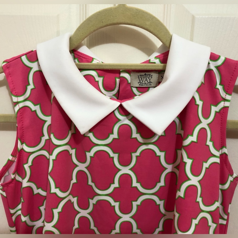 Katherine Way pink, white, and green patterned dress size xs - Picture 4 of 5